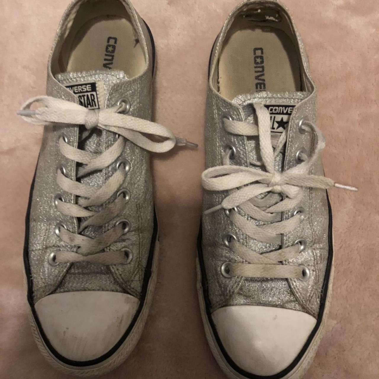 silver converse womens