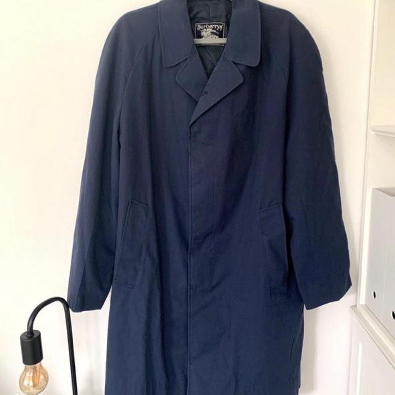 Burberry Trench coat - Navy - Fits a large and a... - Depop