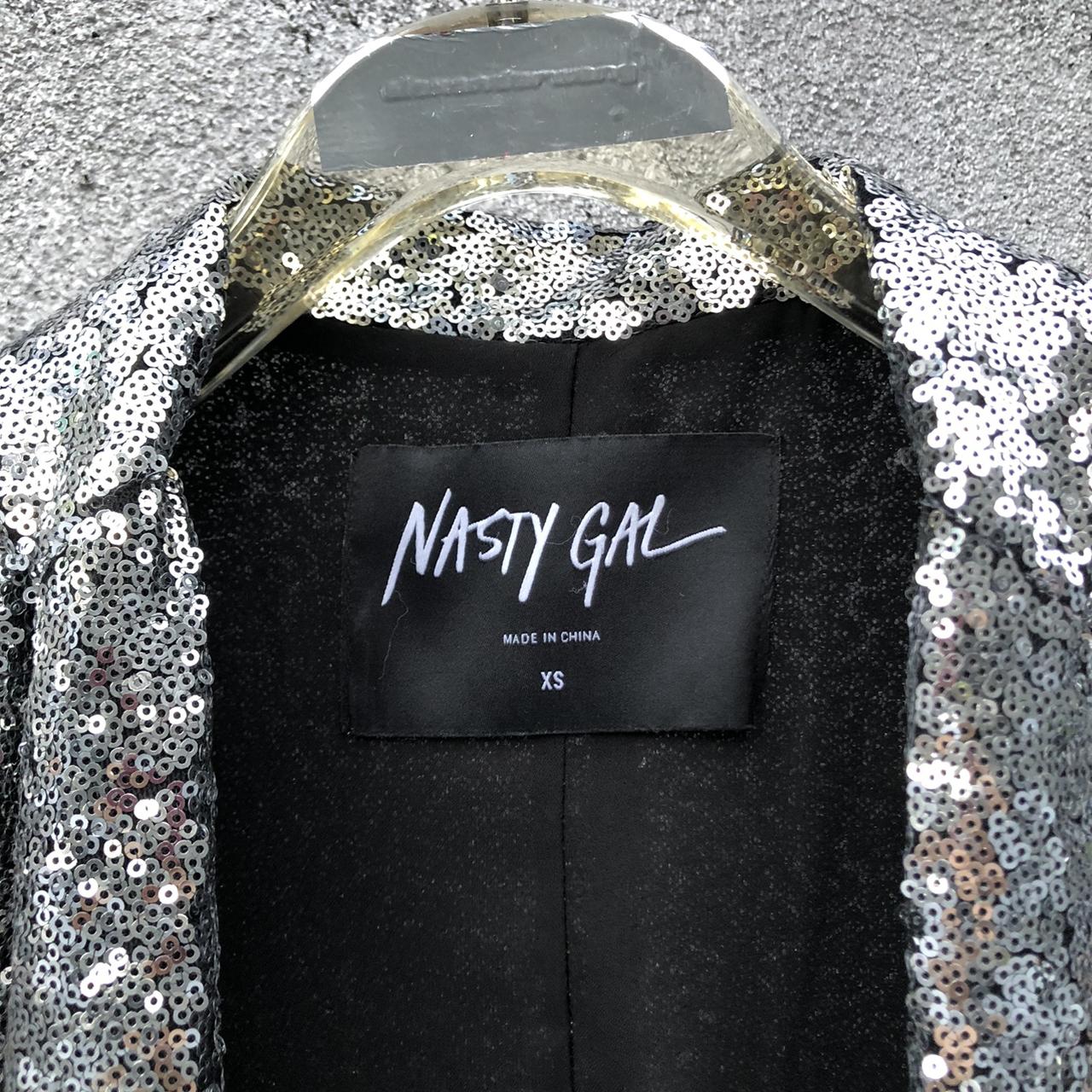 NASTY GAL SEQUIN BLAZER open front, sequin detailing... Depop
