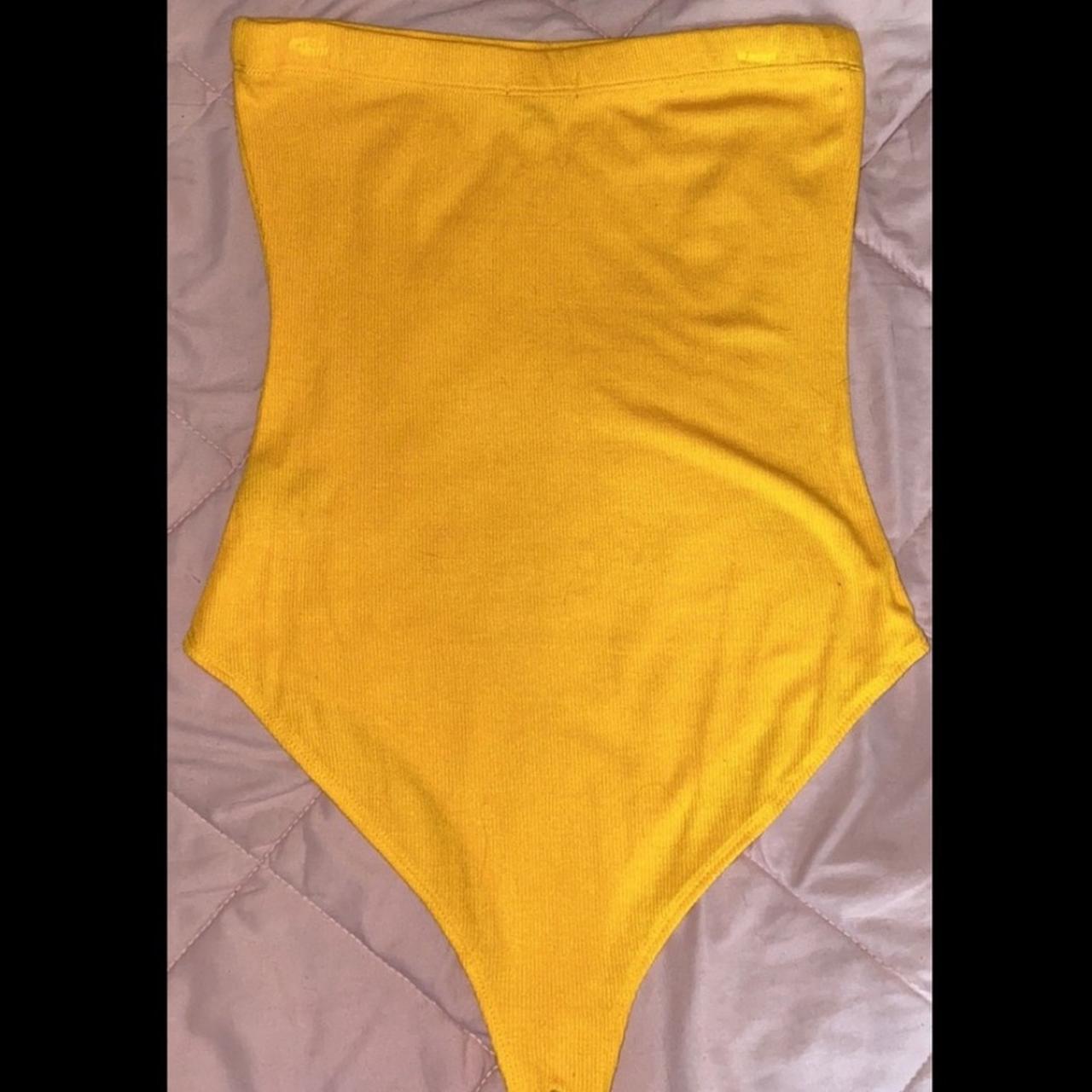 New yellow mustard colored bodysuit New without... - Depop