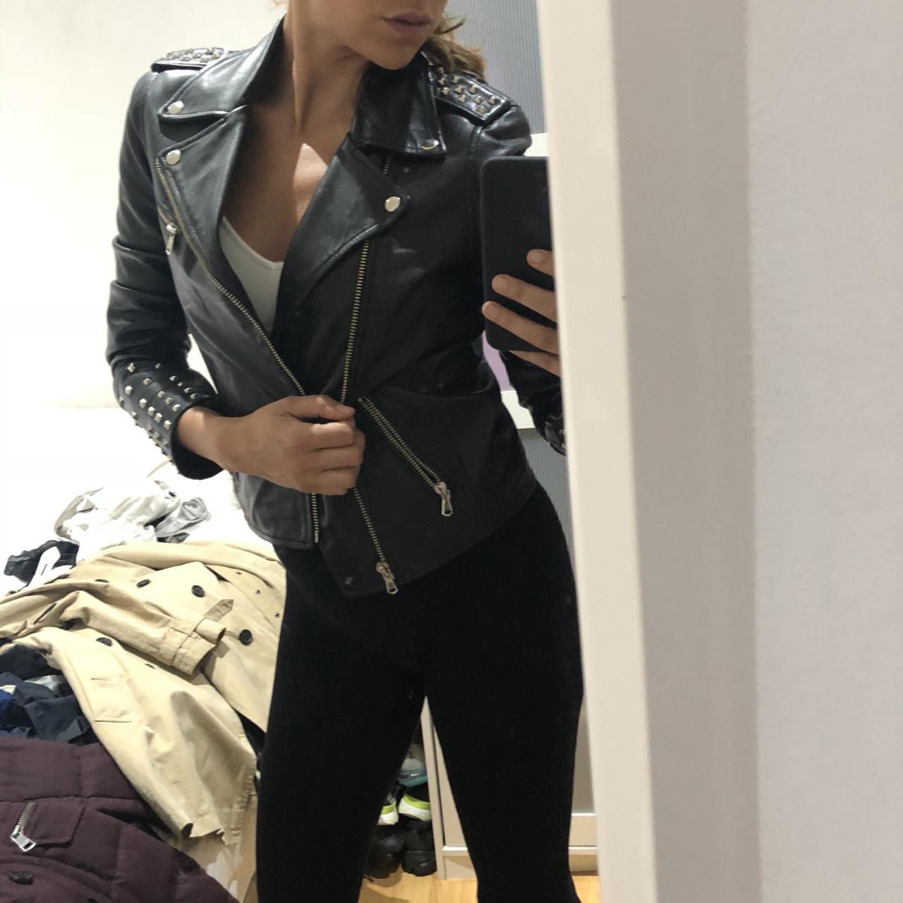 leather moto jacket fur collar