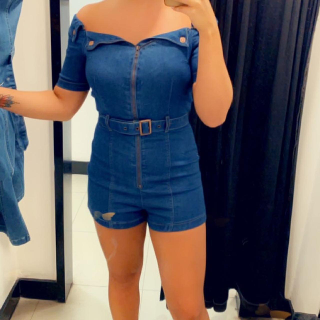 Quiz Denim playsuit Size UK 8 Brand new with