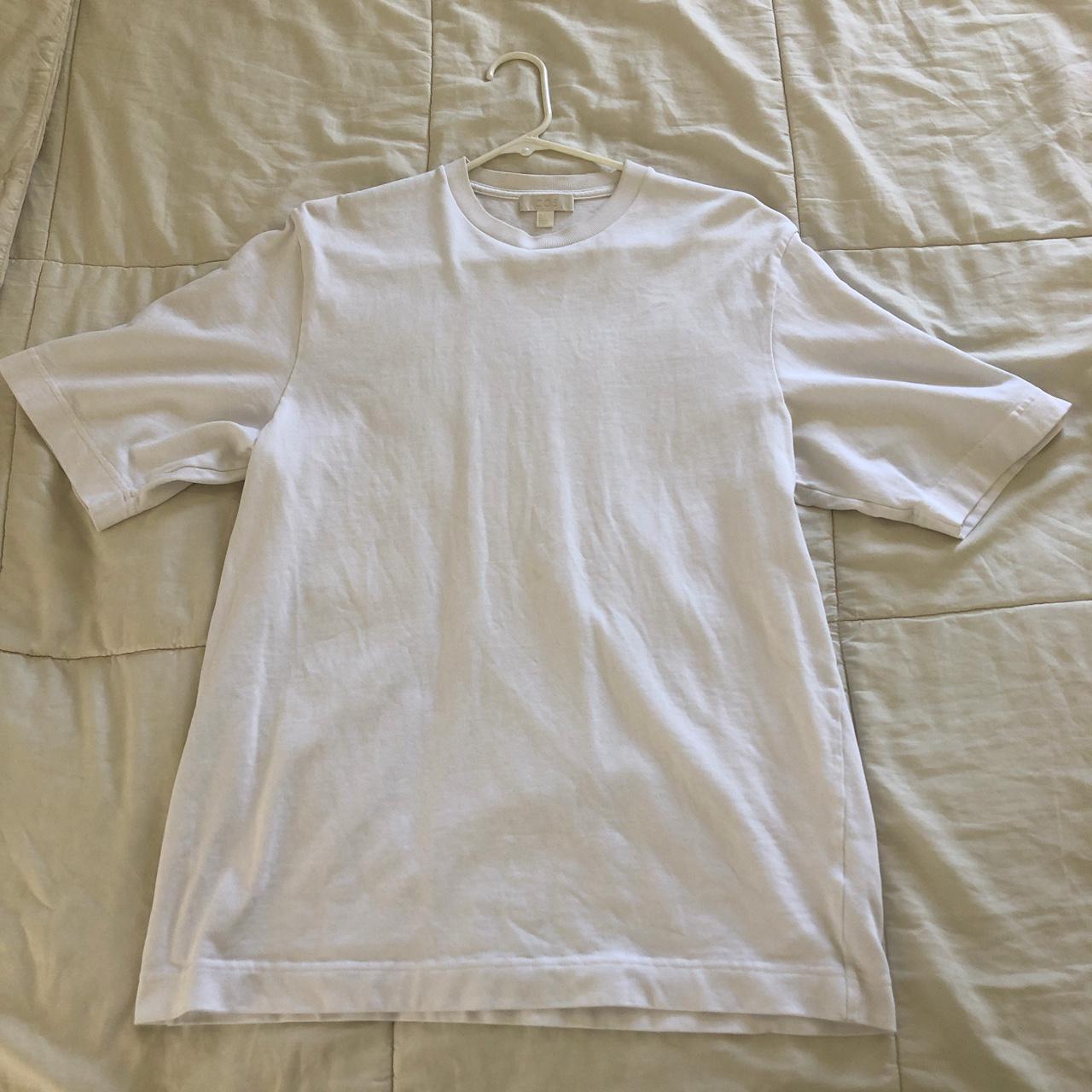 Oversized jersey white short sleeve crewneck t shirt... - Depop