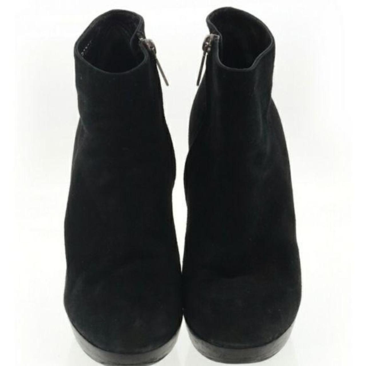 TR1206 black suede ankle booties stiletto heels... - Depop