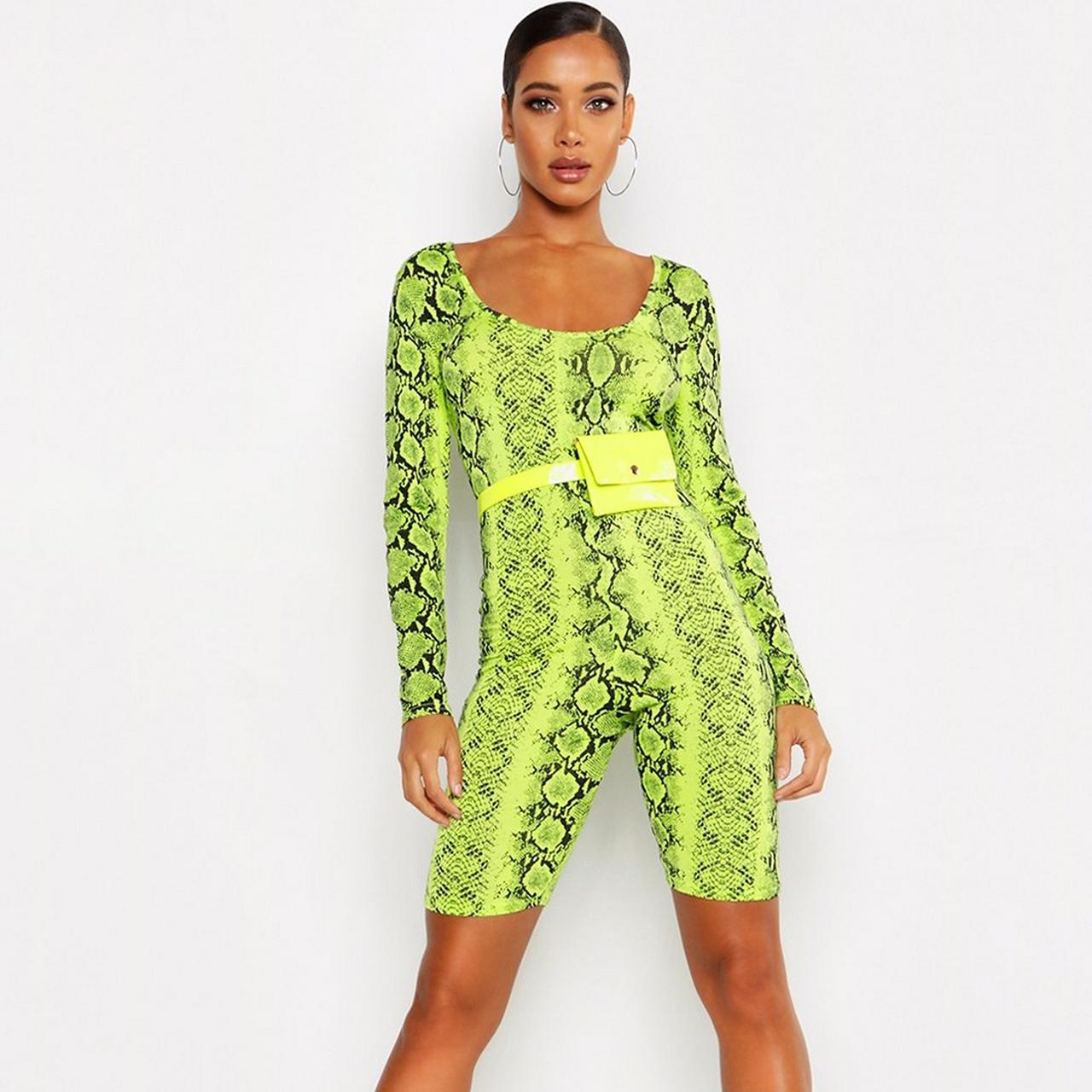 Lime green snake cheap print jumpsuit