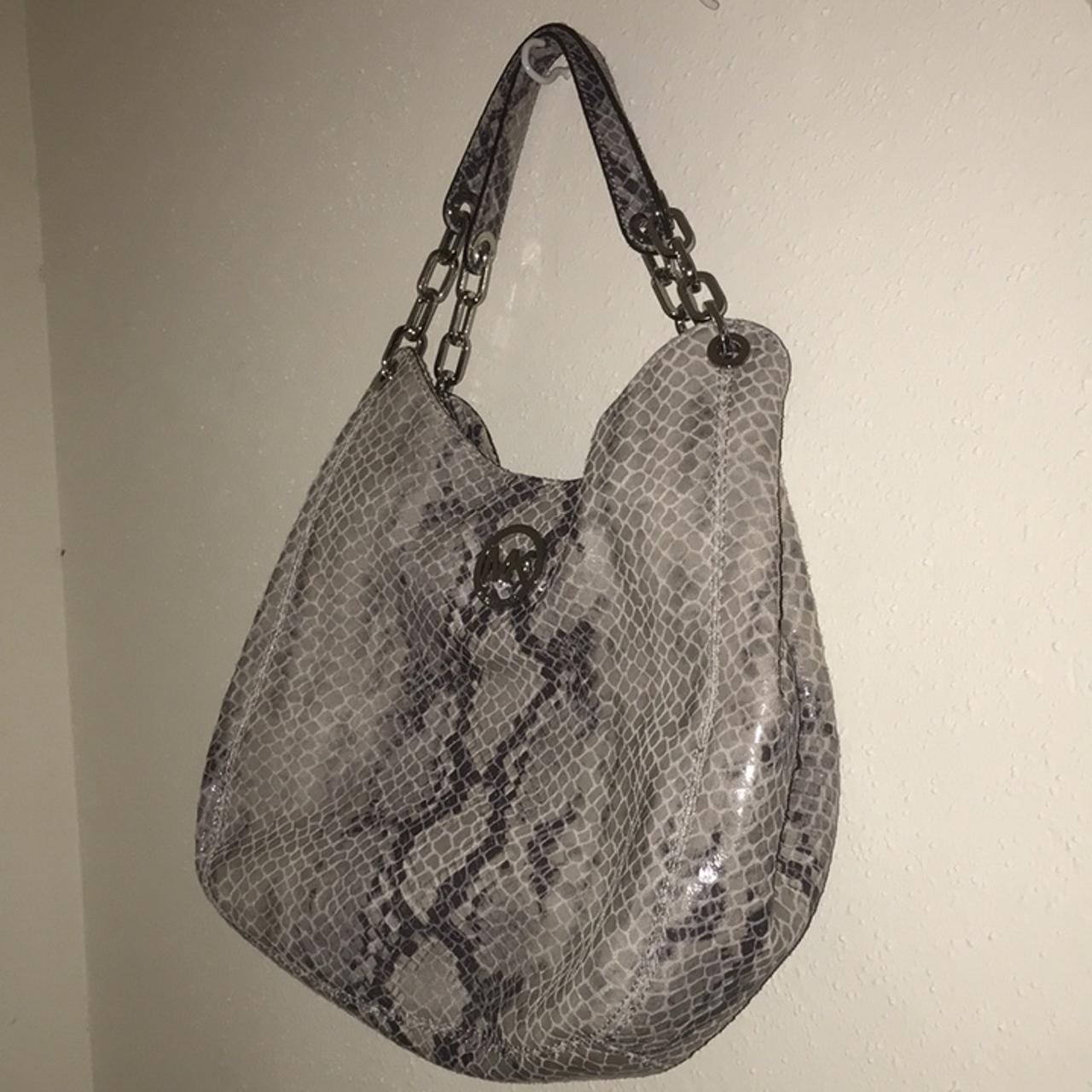 Michael Kors on sale brand new hobo leather bag grey snake imprint