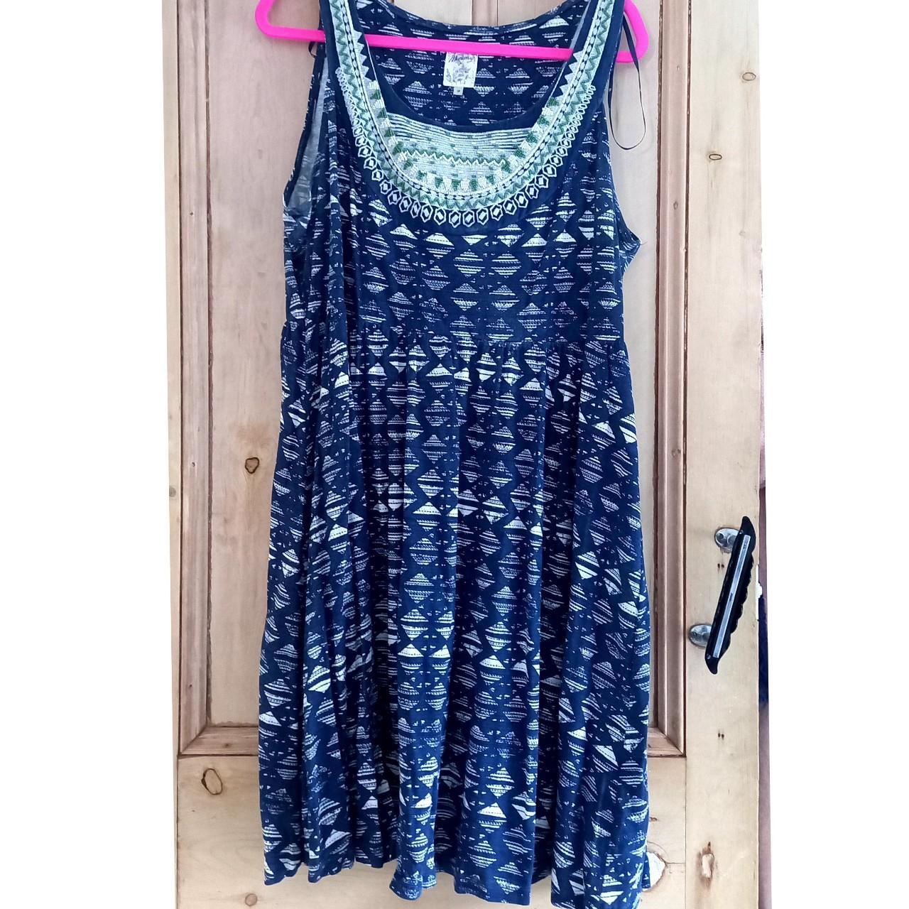 Mantaray Women's Blue Dress | Depop