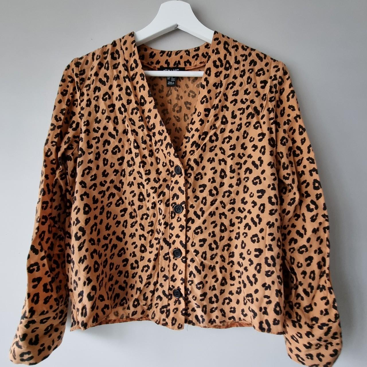 New look leopard print S8 tan shirt blouse... - Depop