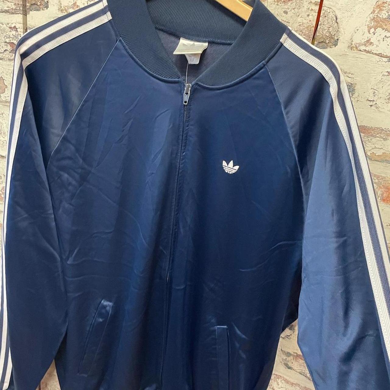 Adidas Men's Navy and White Jacket | Depop