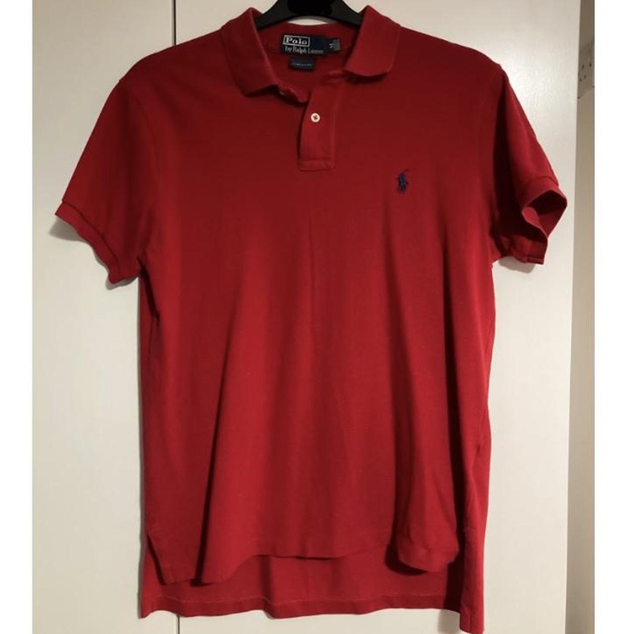 Red Ralph Lauren polo shirt Custom fit, Medium.... - Depop