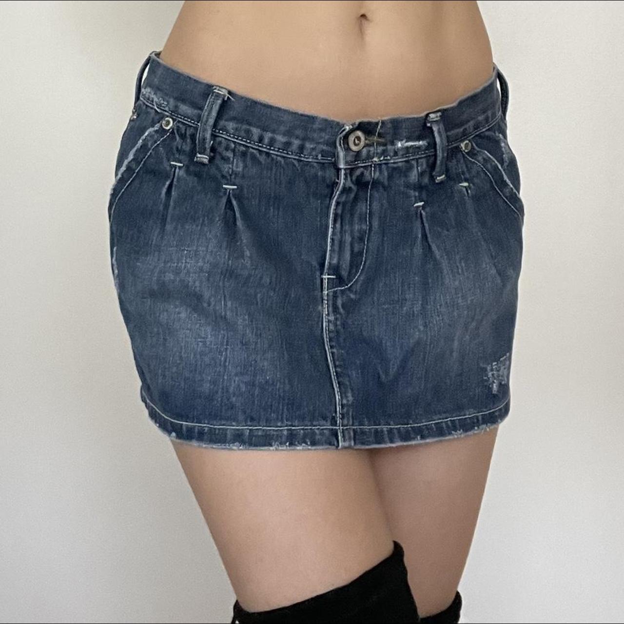 Y2K HOLLISTER LOWRISE DENIM SKIRT Size 7... - Depop