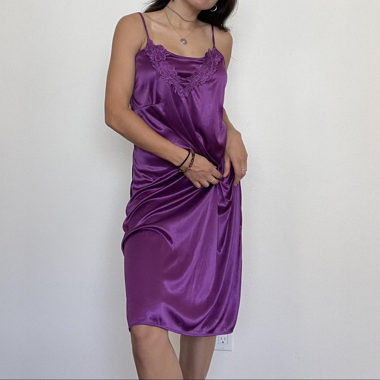 Super cute purple slip dress 💜 Size XXL Model is... Depop