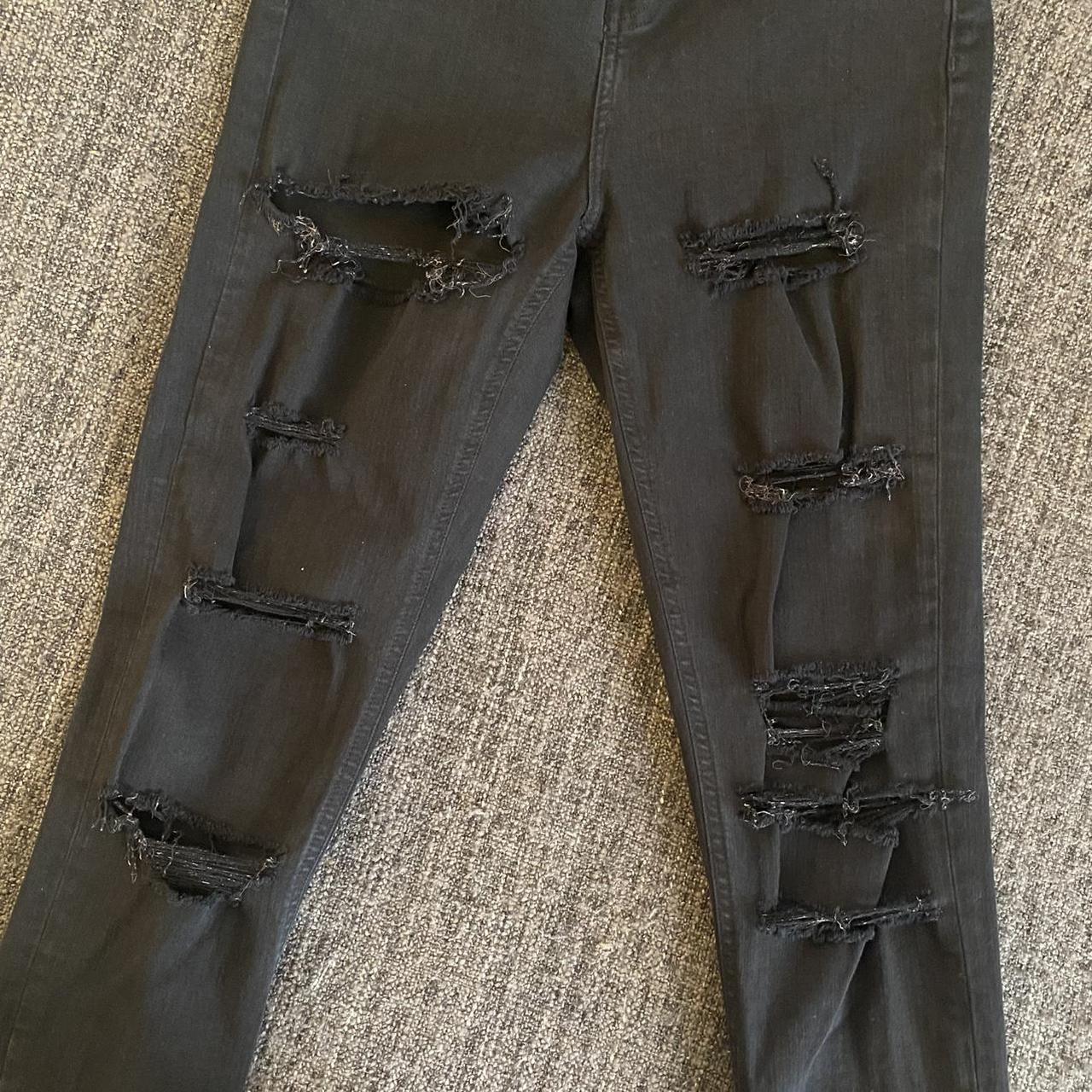 Ripped Jamie Jeans Black Condition Good,... Depop