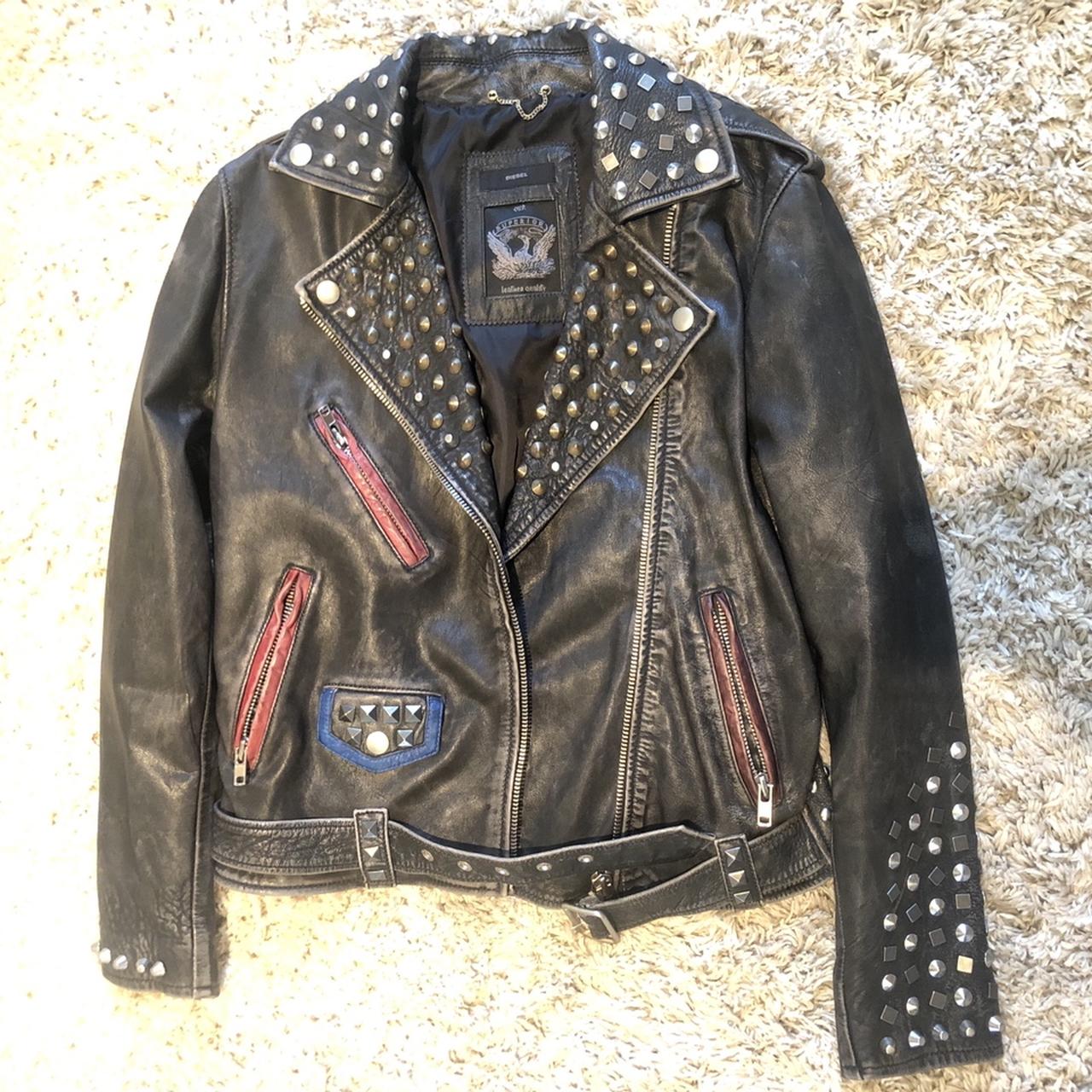 diesel studded leather jacket