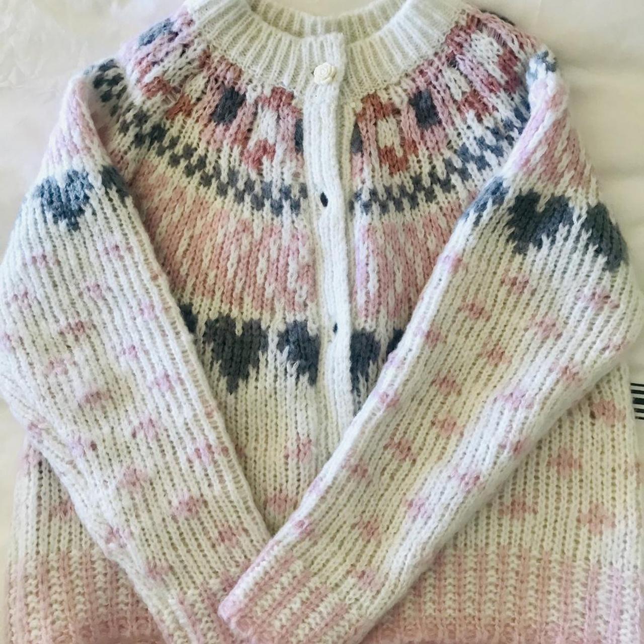 LoveShackFancy Inspired Jaime Fair Isle Cardigan... - Depop