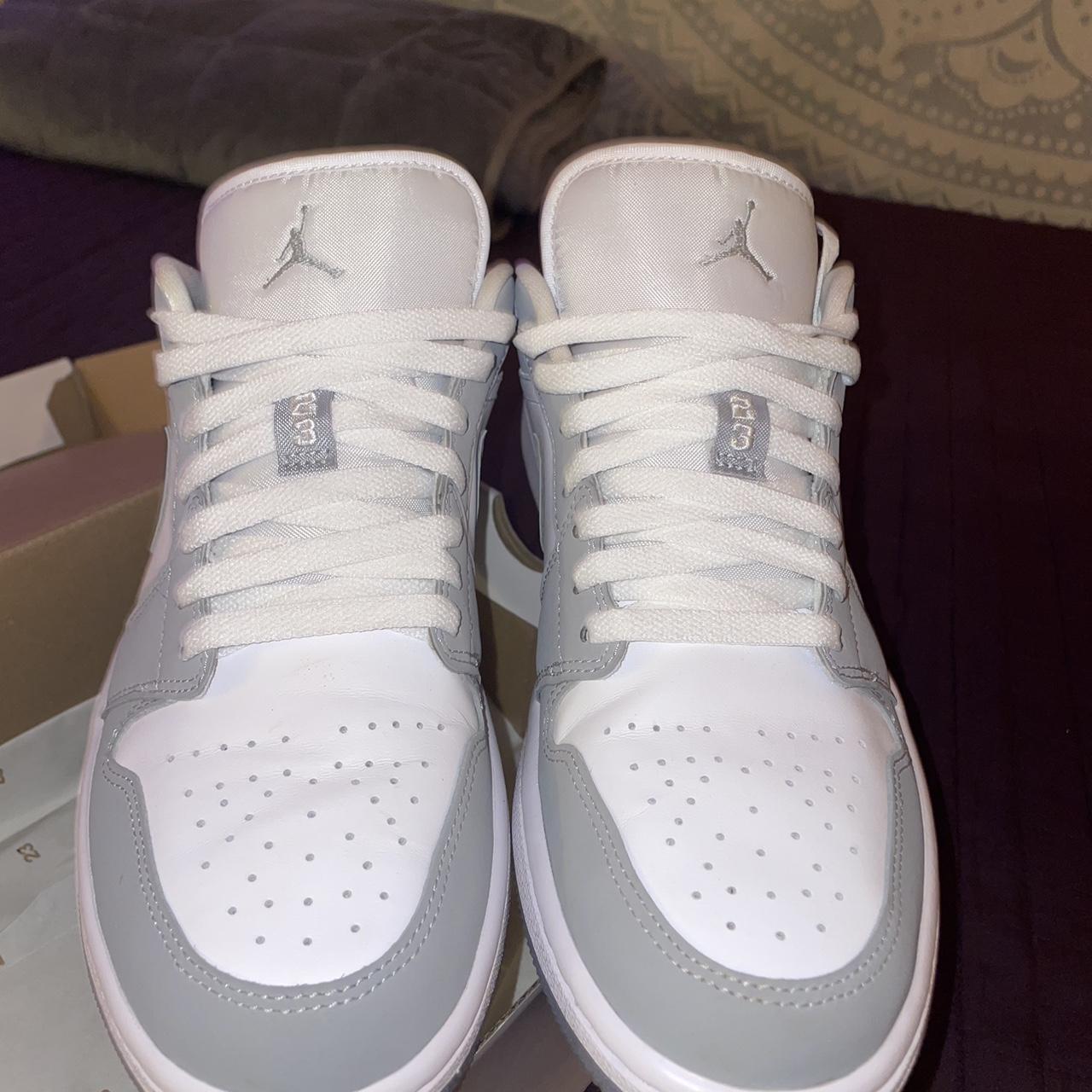 Jordan 1 Low wolf grey in women’s size 10. Very good... - Depop