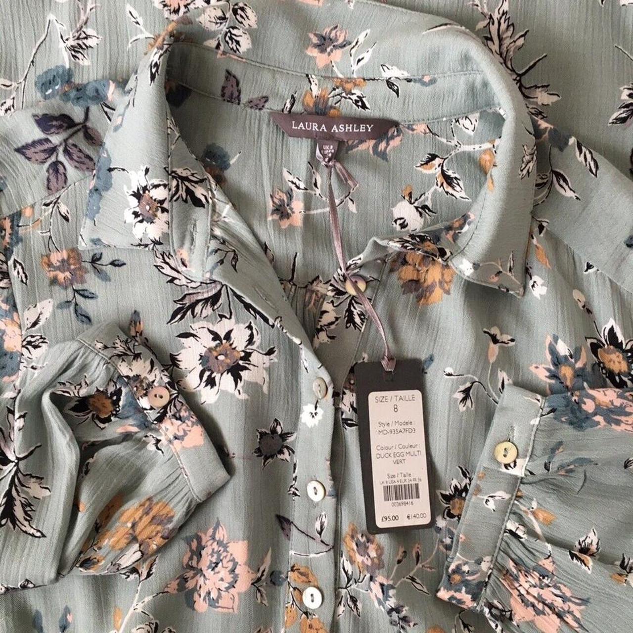 NWT Laura Ashley Duck Egg Crinkle Viscose Casual/... - Depop