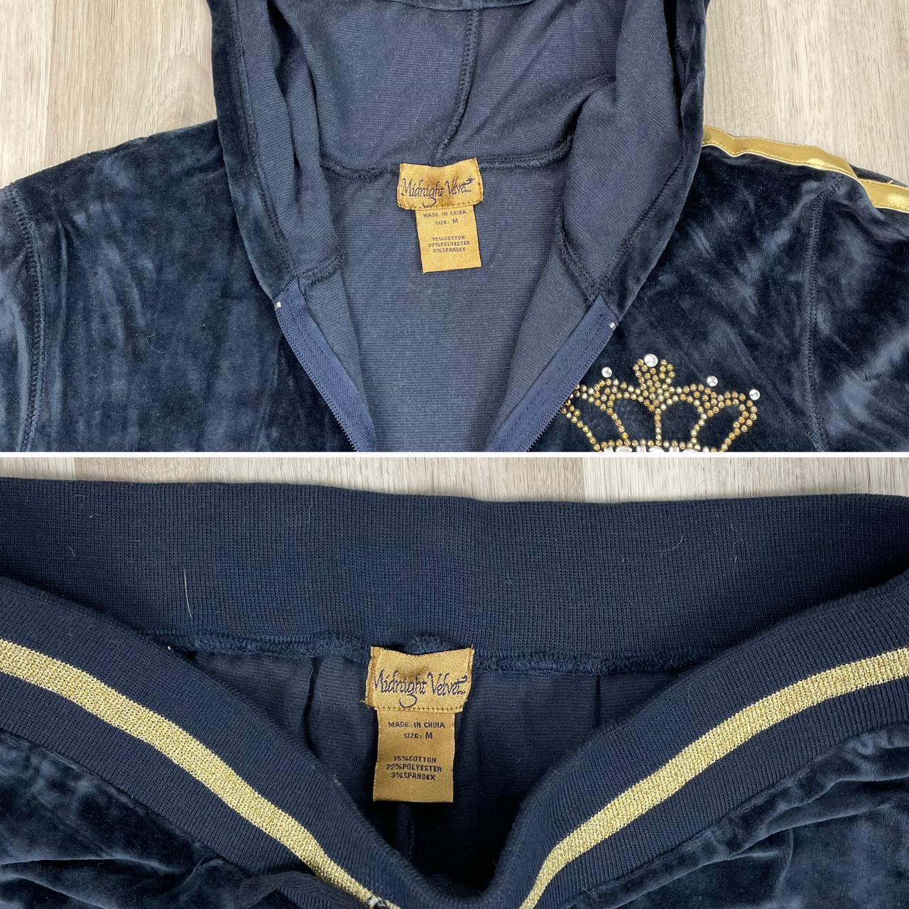 Super cute matching velour set in navy blue with... - Depop