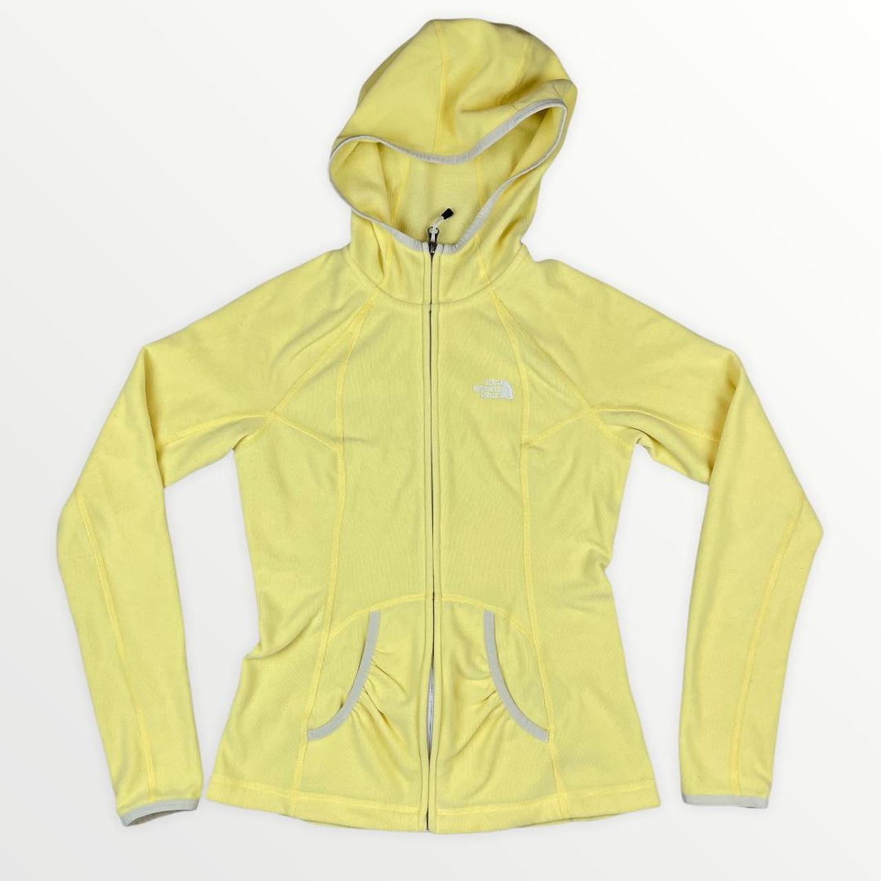 The North Face cute yellow thin fleece full zip up... Depop