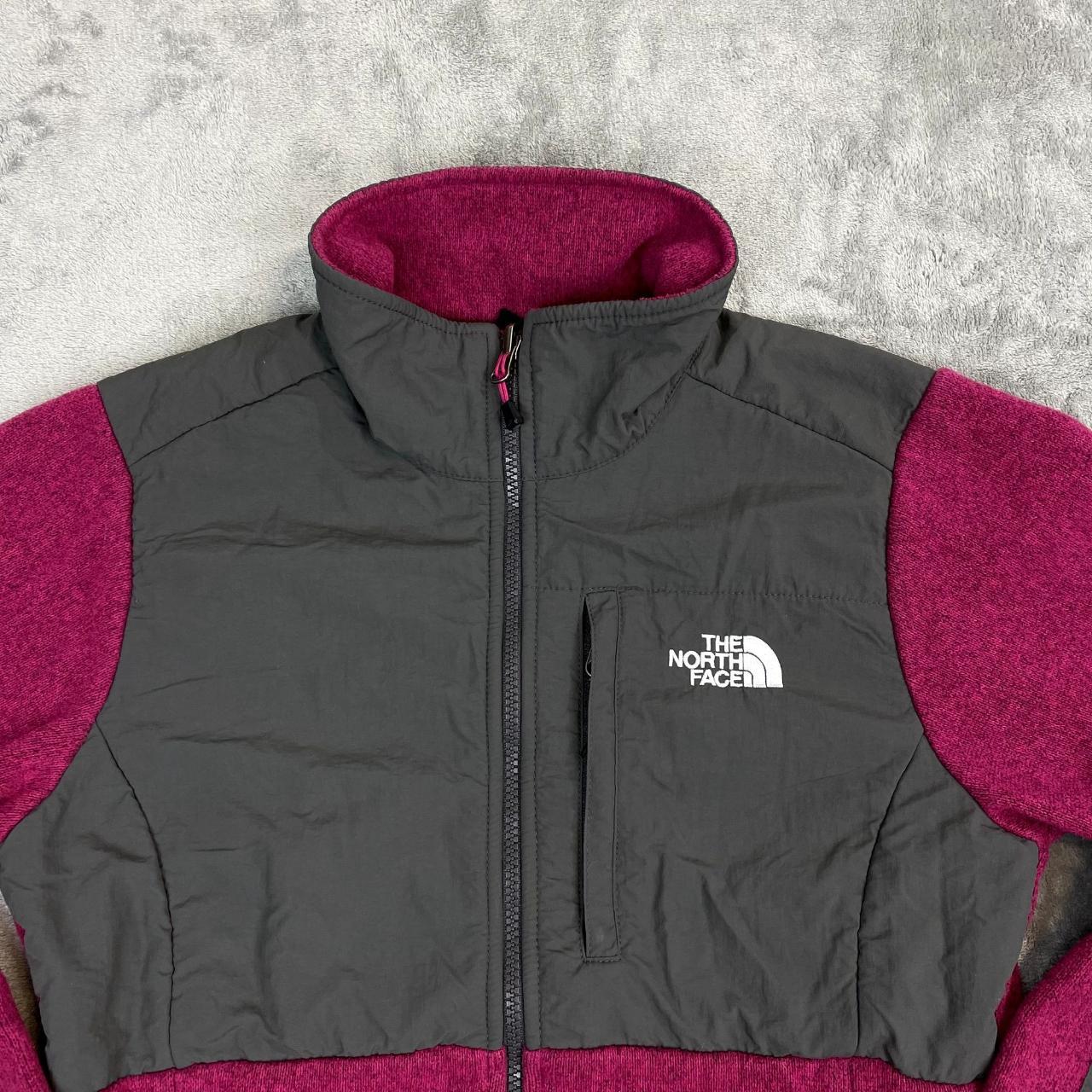 pink and gray north face