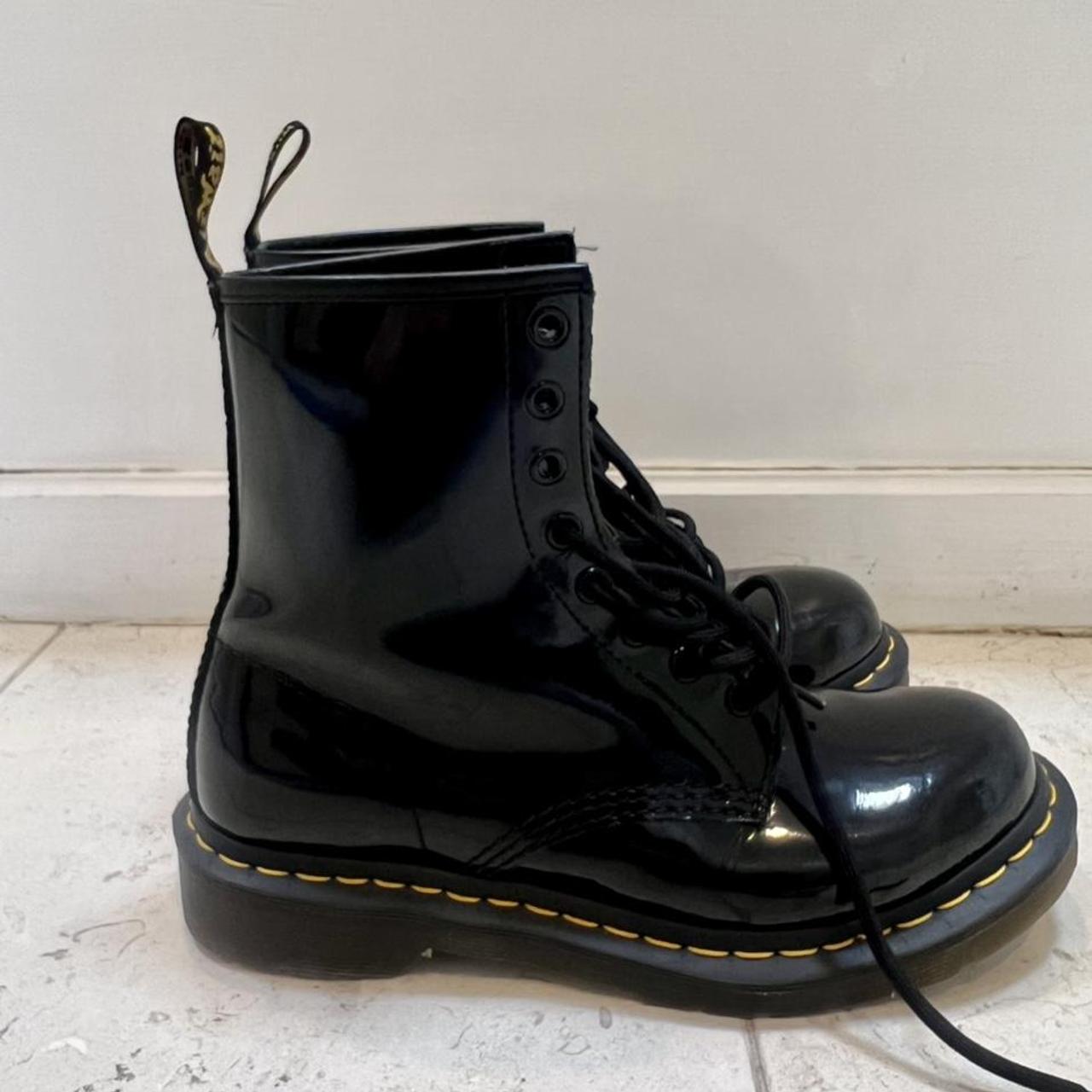 Doc Martens 1460 Patent Leather Lace Up Boots in... - Depop