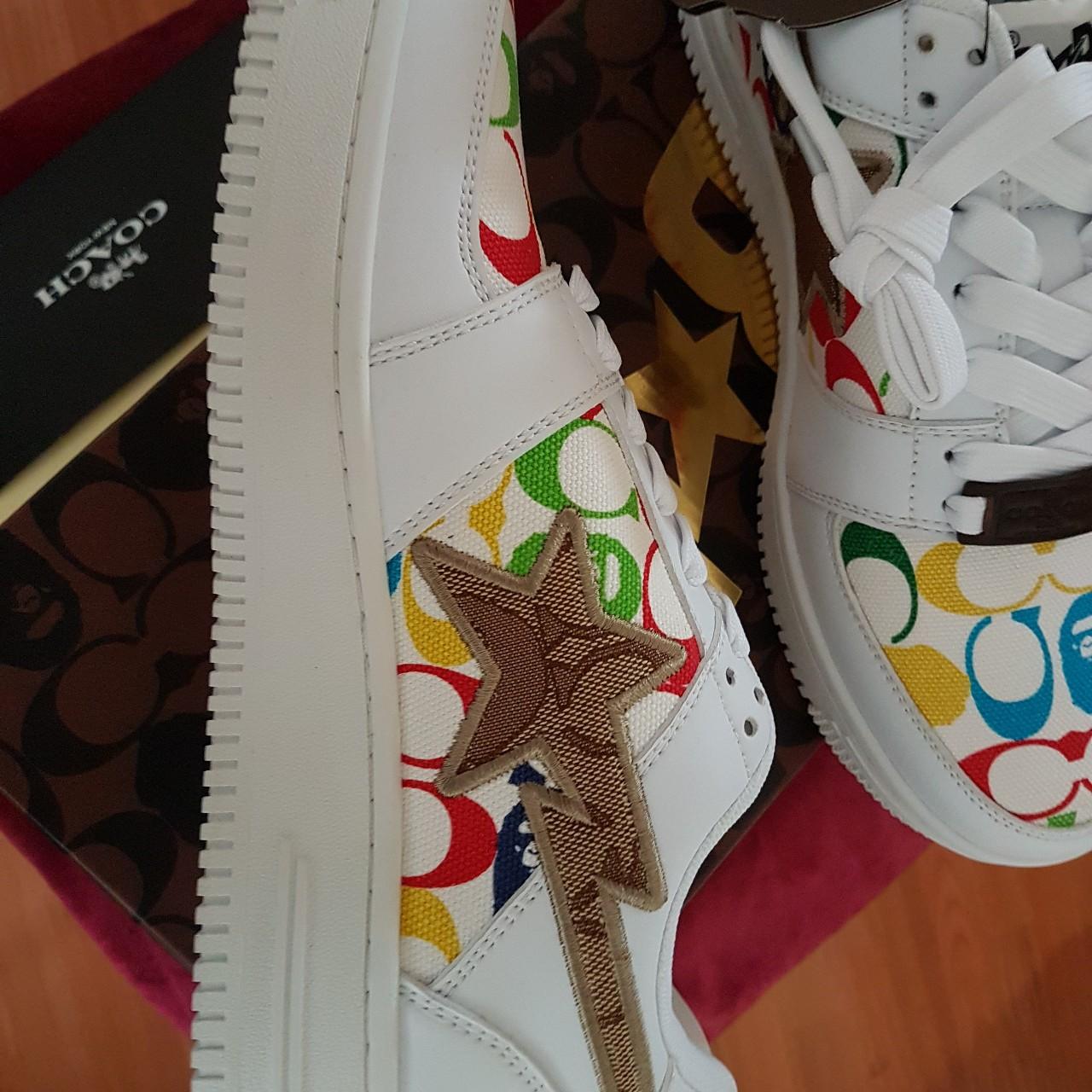 Bape X Coach Bathing Ape Bapestas White