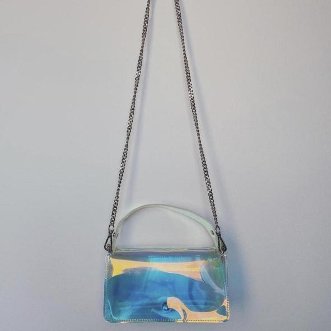 Holographic shoulder bag zara bag holographic Depop