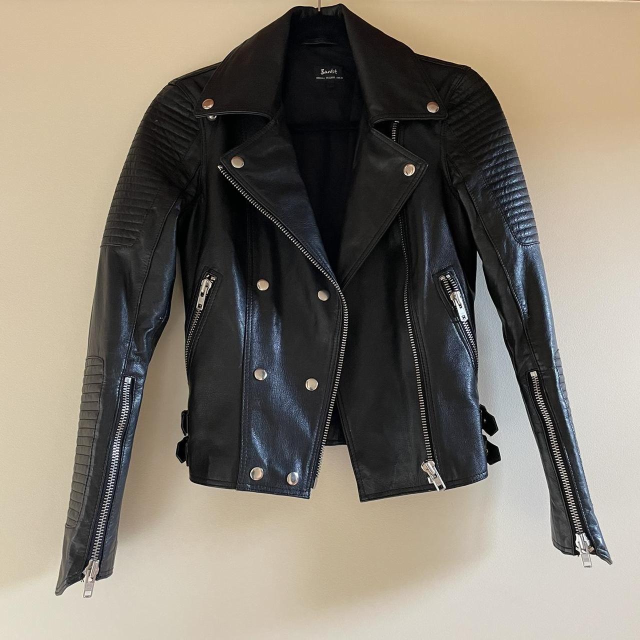 Bardot leather jacket Really thick and heavy Size 6 - Depop