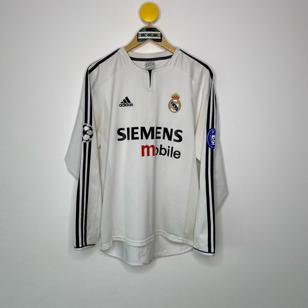 Real Madrid 2003-2004 Home Long Sleeve Adidas... - Depop