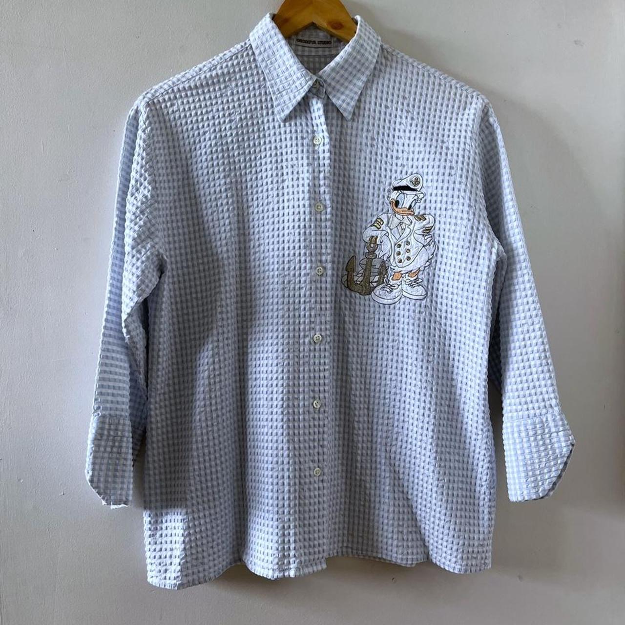 Vintage Daisy Duck sailor checkered blue & white... - Depop