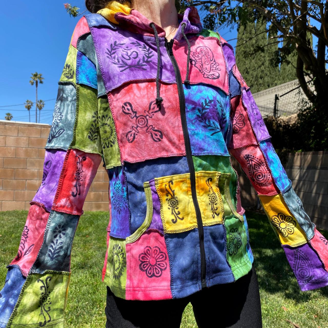 Patchwork tie dye clearance hoodie