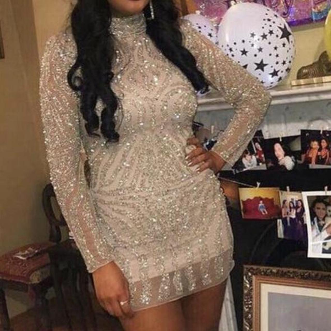 Selling my 21st Birthday Dress Heavy gold silver Depop