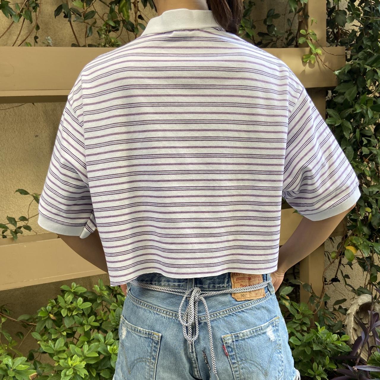 Polo Ralph Lauren Women's White and Navy Crop-top (3)