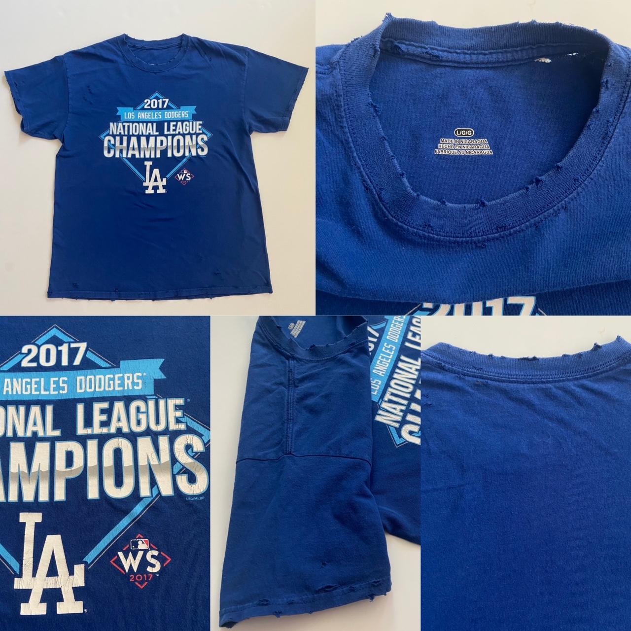 Blue LA Dodgers Button Up Jersey Kershaw-22 Size- - Depop