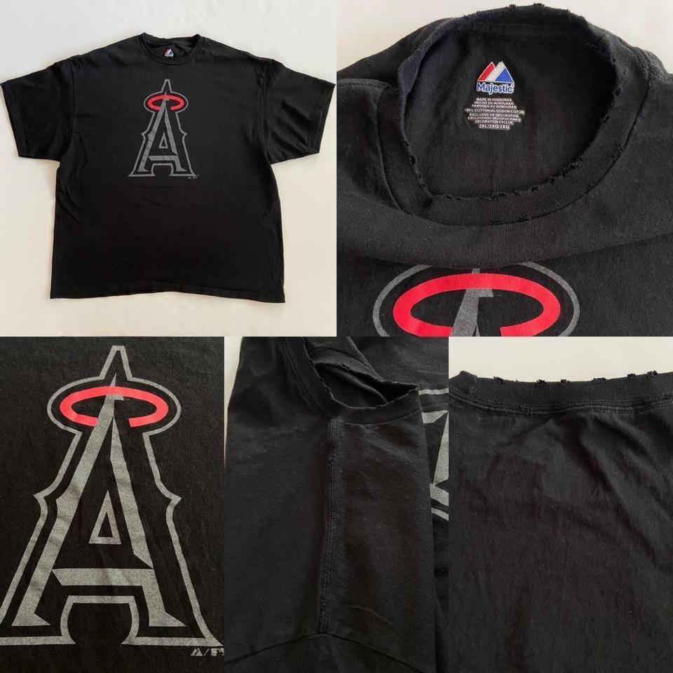 Angels MLB Destroyed Tee ✨ Los Angeles Angels Red - Depop