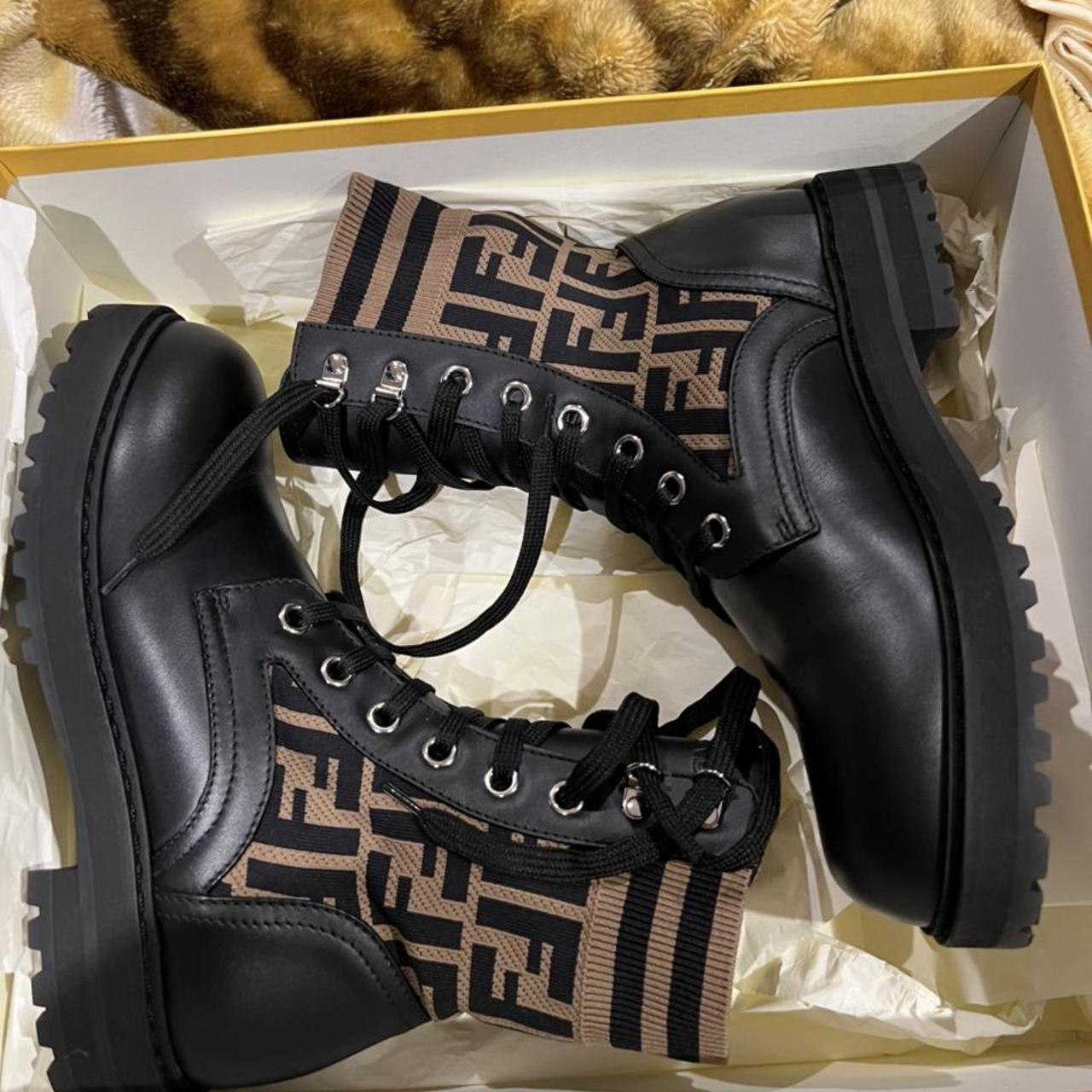 Fendi military outlet boots