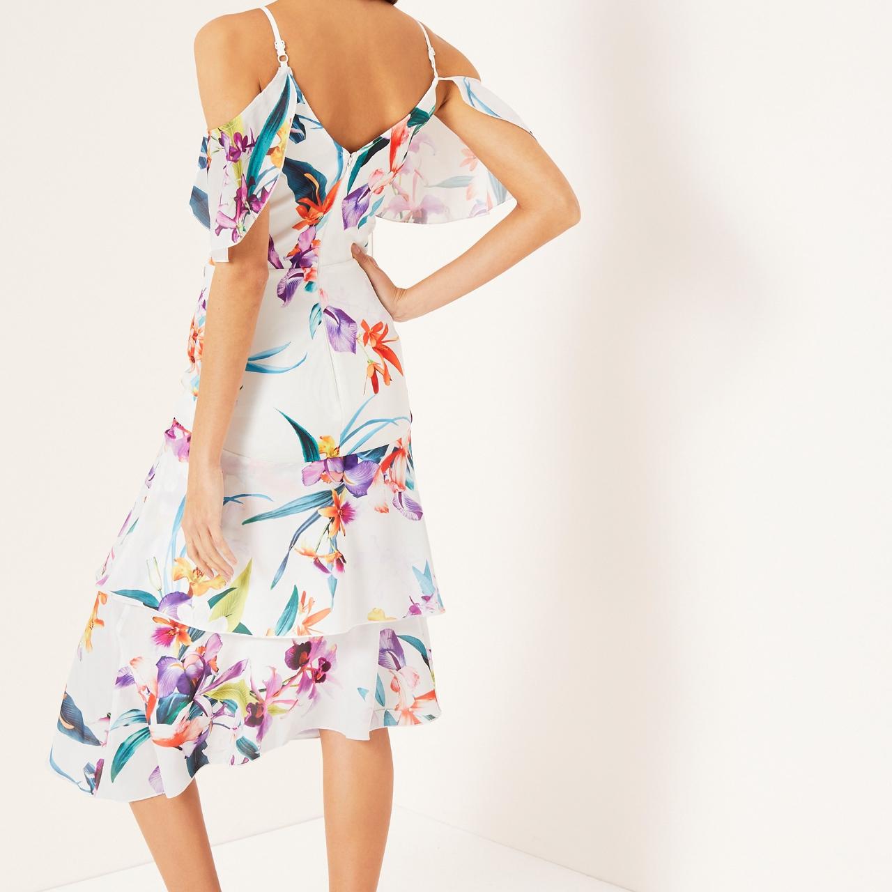 Lipsy floral hotsell cold shoulder dress