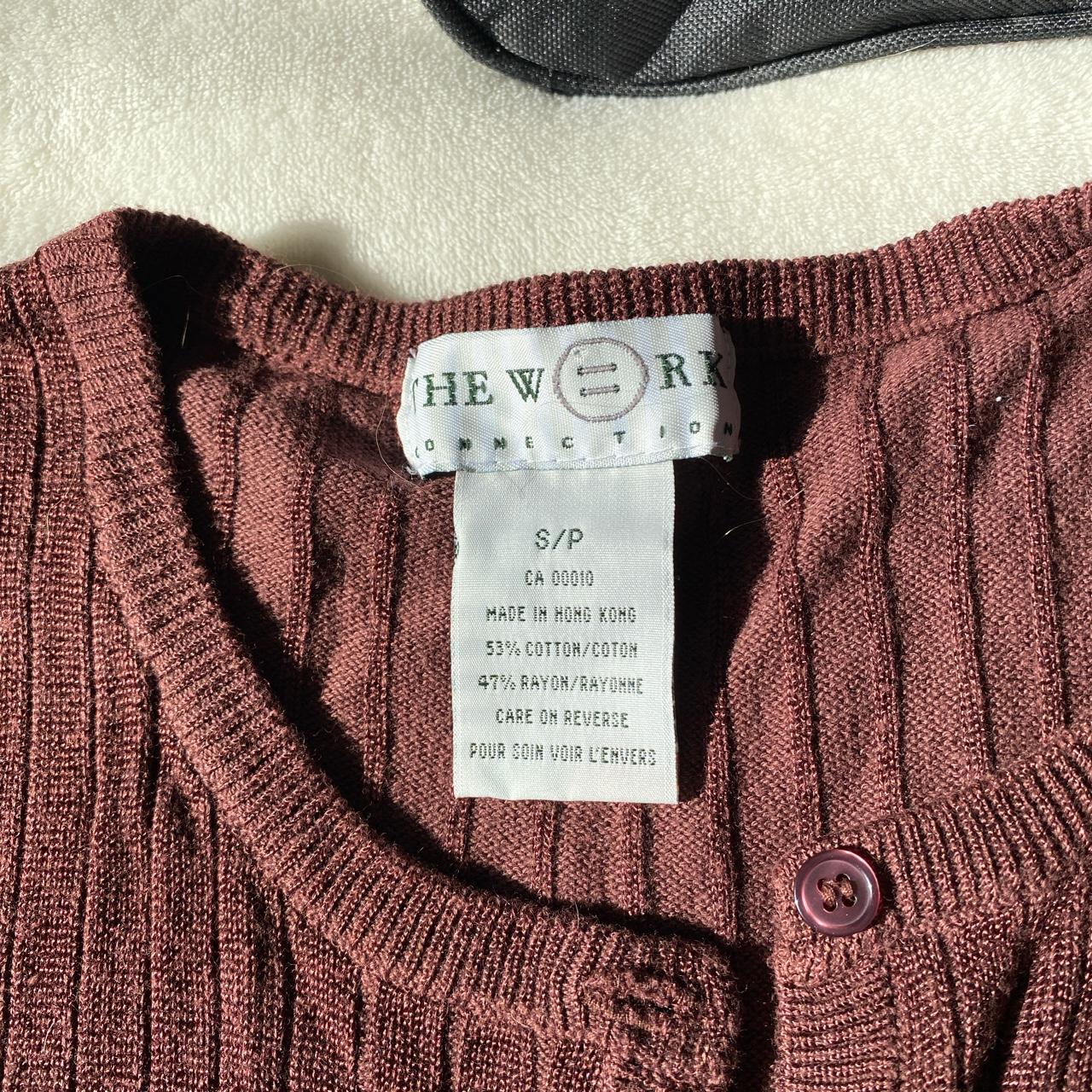 Burgundy sweater vest and matching cardigan. Size... - Depop