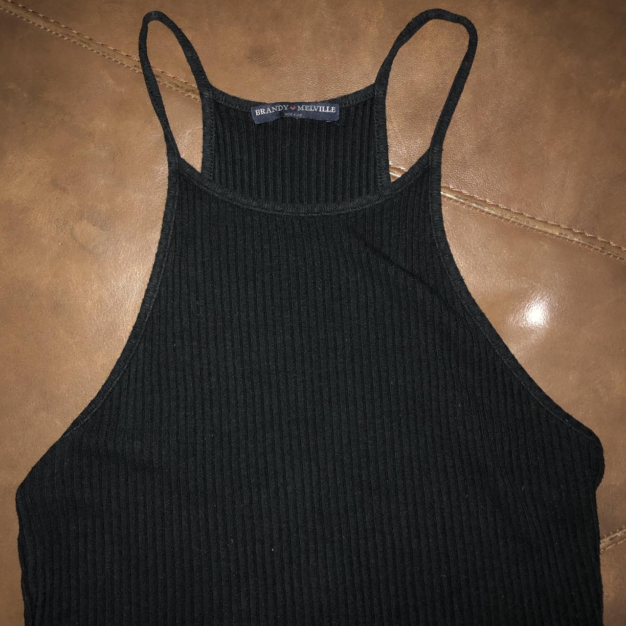 Brandy Melville Tank! It’s a black ribbed halter... Depop