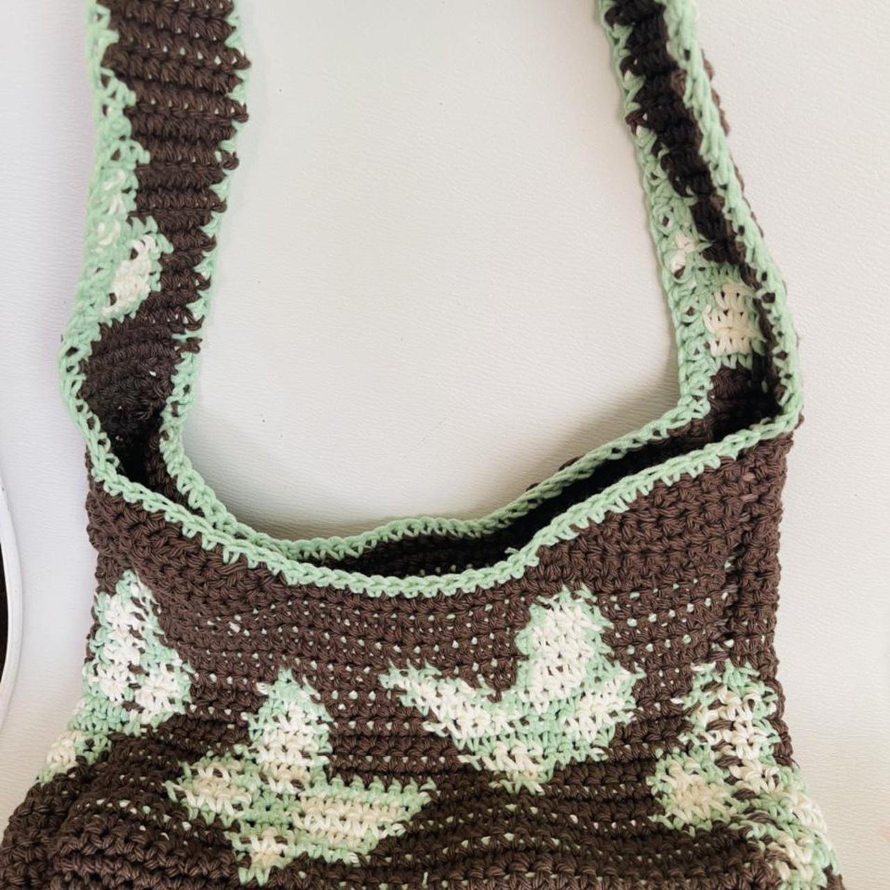 Crocheted shoulder bag Butterfly design made with... - Depop