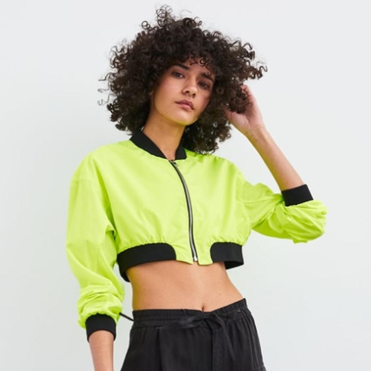 Zara neon hot sale cropped jacket