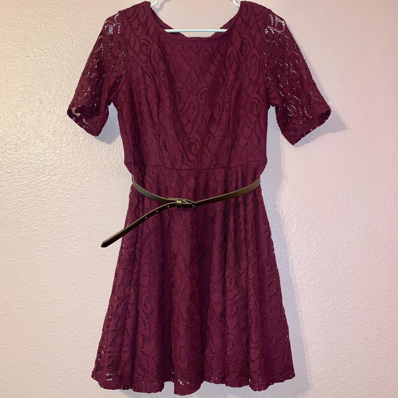 Iz Byer from Kohl s Burgundy lace half sleeve A line