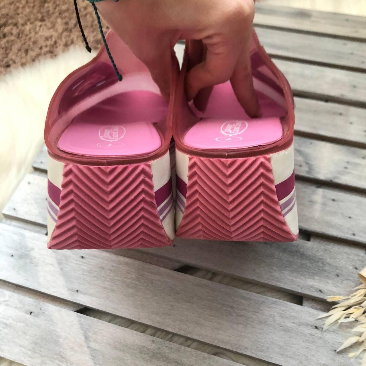 RARE Y2K Lower East Side Pink Gel Chunky Platform... - Depop