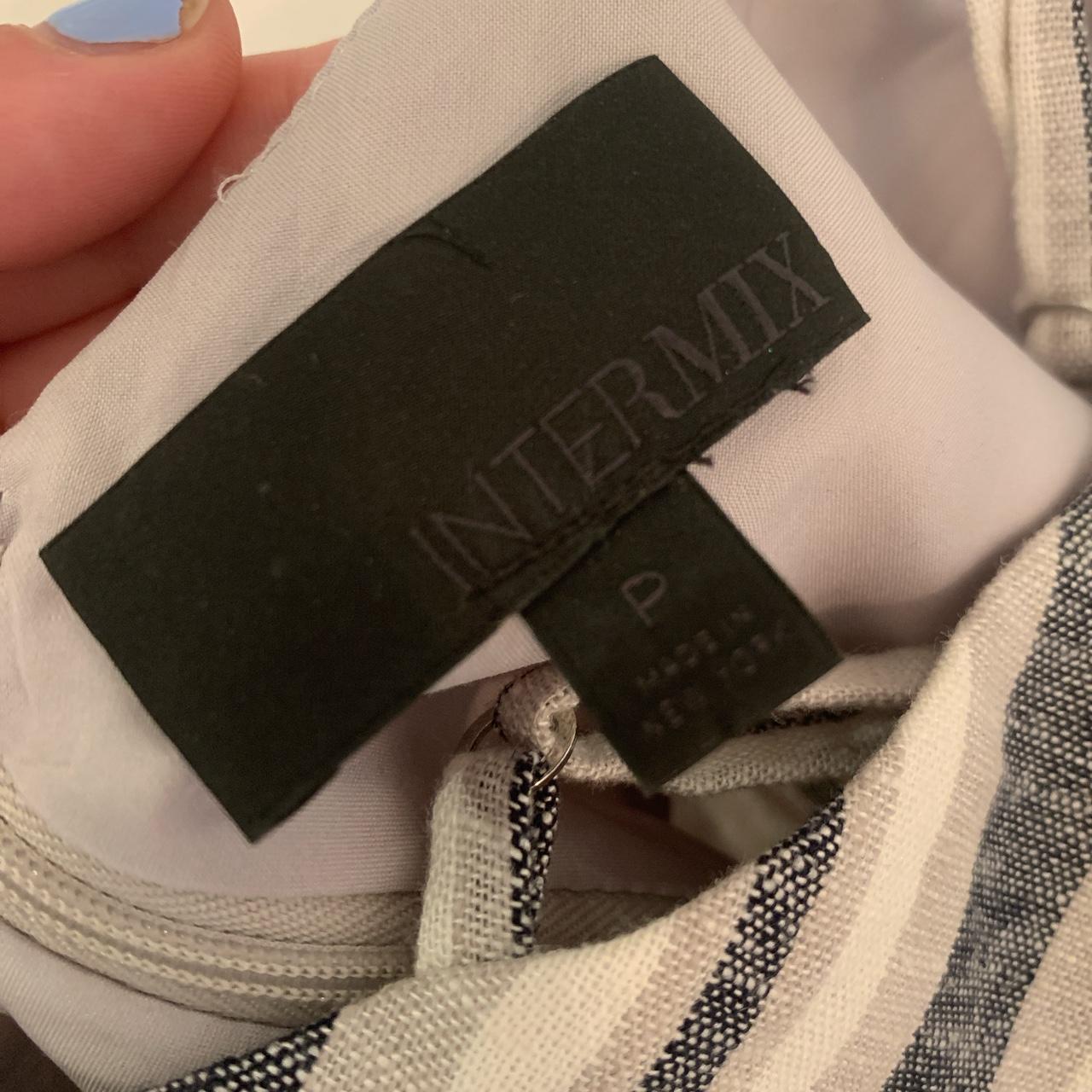 Intermix striped linen jumpsuit with cut Depop