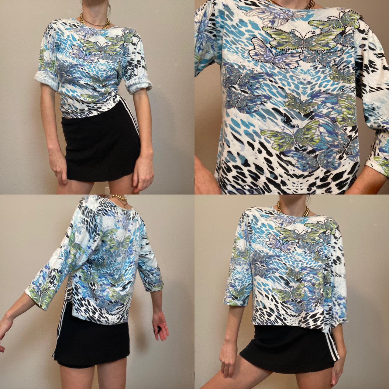 Product Image 4 - BLUE Y2K BUTTERFLY TOP 🦋