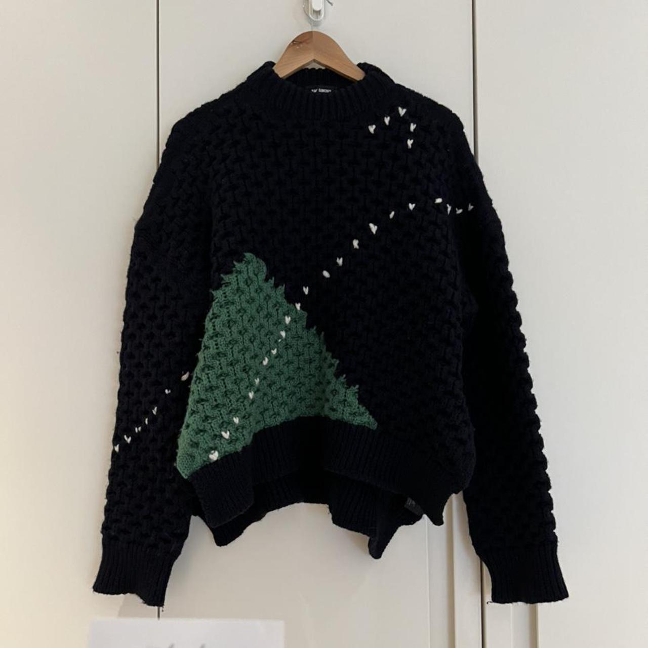 Raf Simons 18aw knit sweater, Navy and green, Size:...