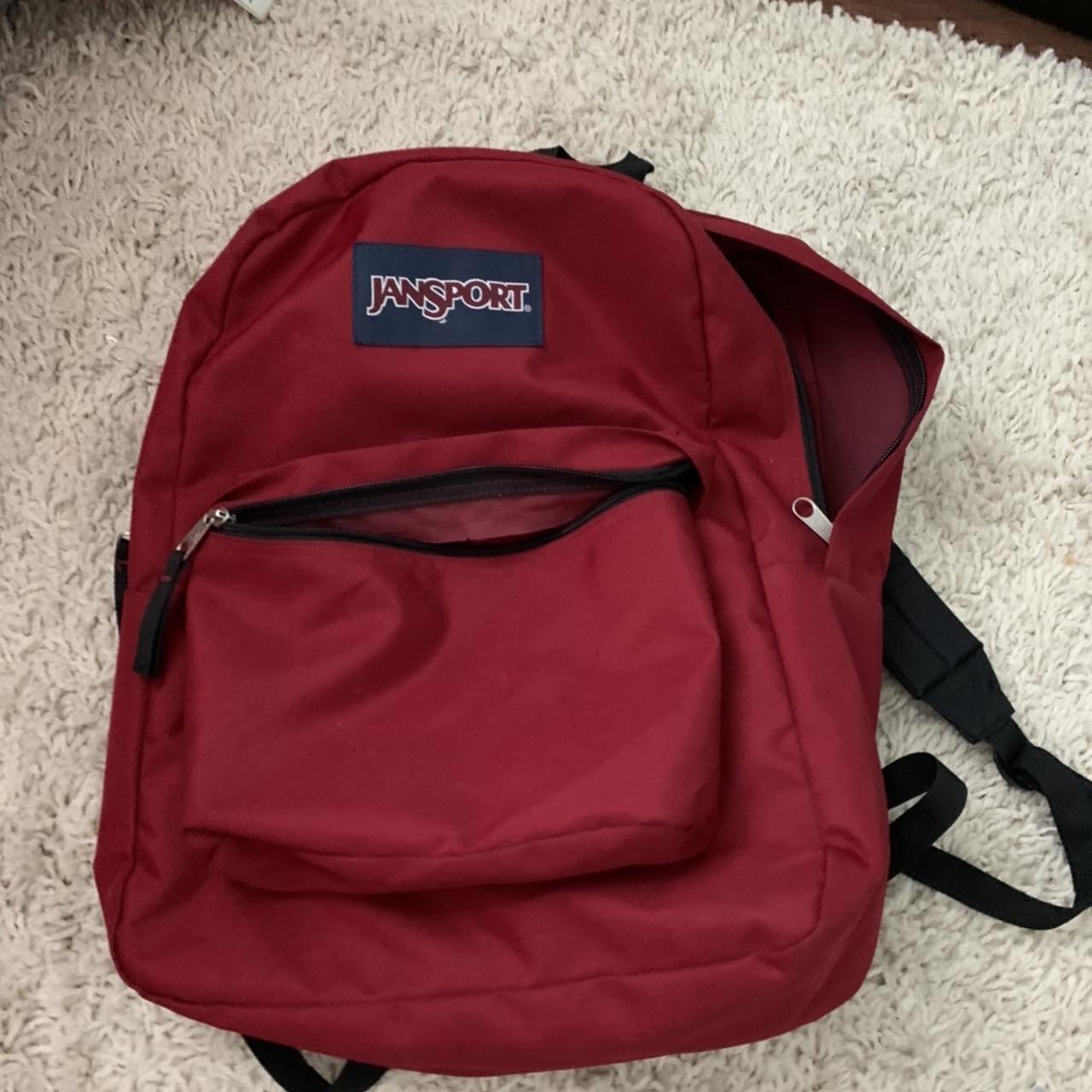 Maroon colored jansport bookbag like new. - Depop
