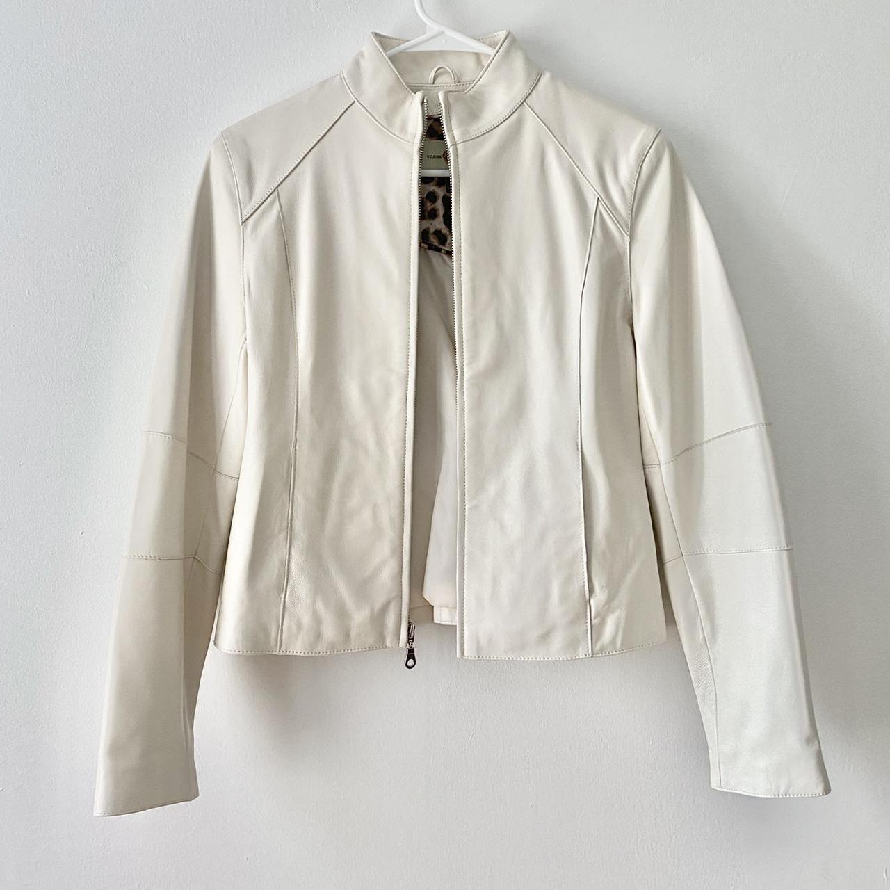 WILSON’S LEATHER Off White Leather Moto Jacket -... - Depop