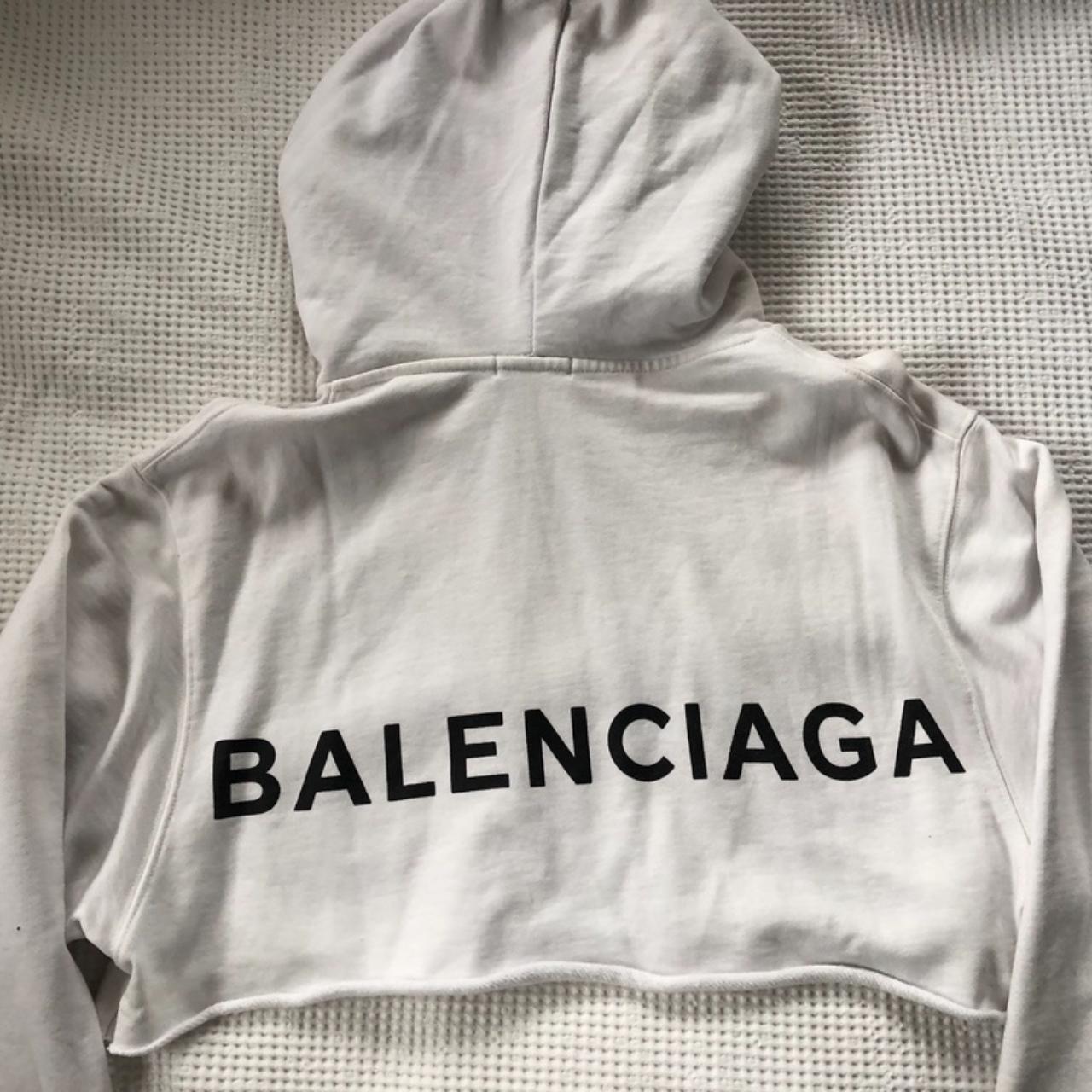 DUPE BALENCIAGA CROPPED HOODIE Size L Depop