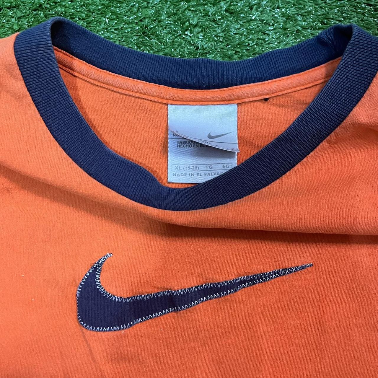 Nike Orange and Blue T-shirt | Depop